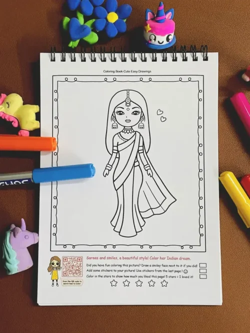 Cute easy drawing coloring book sample 2