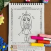 Cute easy drawing coloring book sample 3